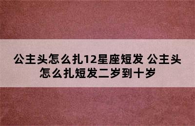 公主头怎么扎12星座短发 公主头怎么扎短发二岁到十岁